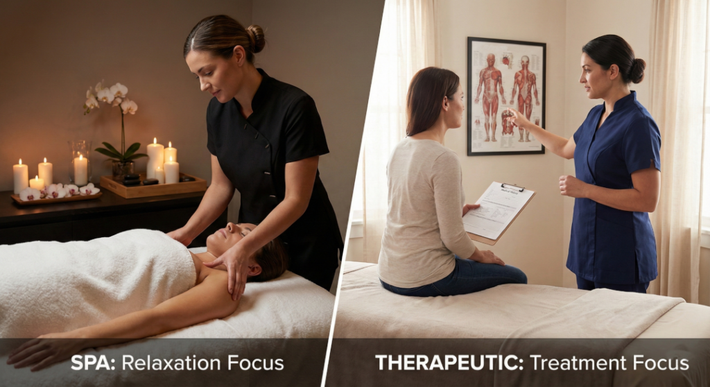 Confused between a spa massage and therapeutic treatment? Learn the difference between a qualified massage therapisConfused between a spa massage and therapeutic treatment? Learn the difference between a spa therapist and a qualified Therapeutic Massage Therapist in South Africa, and how to become one.